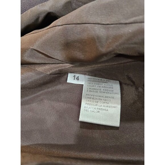 NWT‎ Women's Doncaster 100% Wool Blazer Jacket Lined Brown Size 14 - Picture 6 of 8
